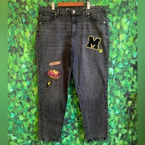 No Boundaries - New Black Acid Wash Graphic Denim